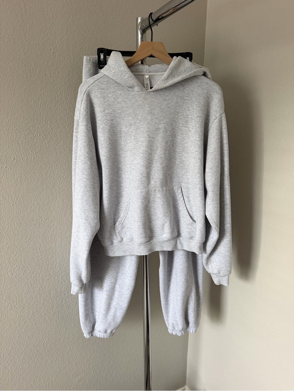 SKIMS Light Heather Gray Hoodie & Jogger Set